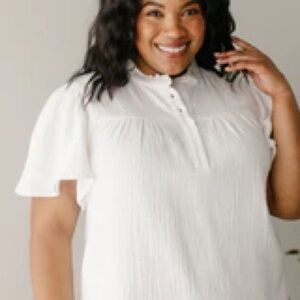 Elegant White Ruffled Blouse